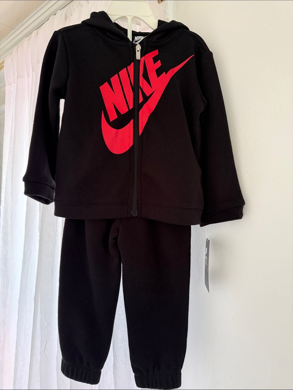 Nike Black Tracksuit with Red Swoosh